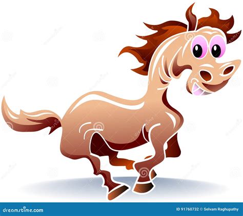 Funny Horse Cartoon Stock Vector Illustration Of Adorable 91760732