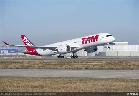 First A350 Xwb For Tam Airlines Makes Its Maiden Flight Commercial