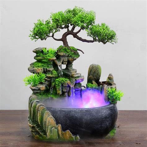 Wealth Feng Shui Waterfall Fountain With Led Lights Spray Worth Buy Store