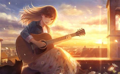 Cute Anime Girl Guitar Wallpapers Top Free Cute Anime Girl Guitar