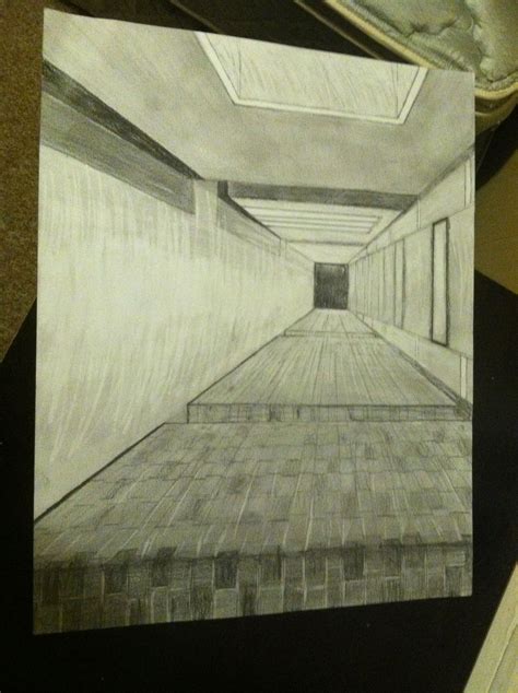 One Point Perspective Hallway Drawing One Point Perspective Drawings