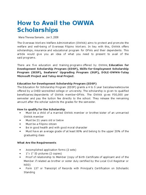 We did not find results for: How to Avail the OWWA Scholarships | Government | Politics