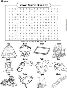 Ai Ay Vowel Team Phonics Worksheet Digraphs Word Search Coloring Sheet My Xxx Hot Girl