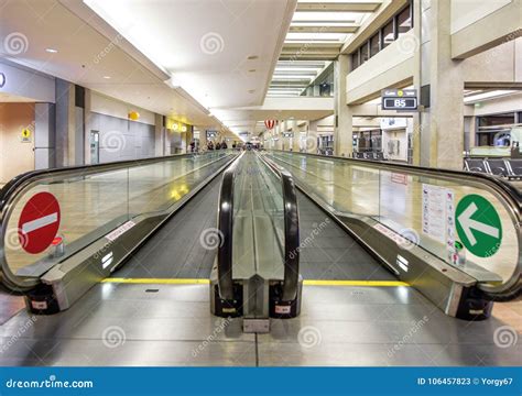 Moving Walkway In The Airport Editorial Stock Photo Image Of Airport