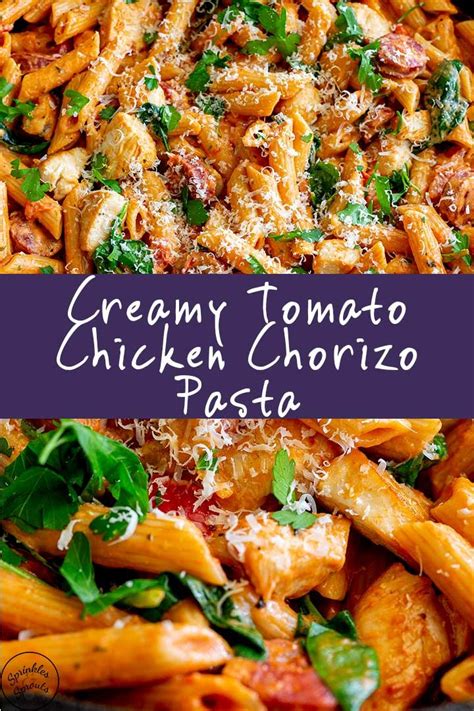 Perfect for a weeknight dinner or easy entertaining. This Creamy Tomato Chicken and Chorizo Pasta is the ultimate comfort food! Ready in under 30 min ...