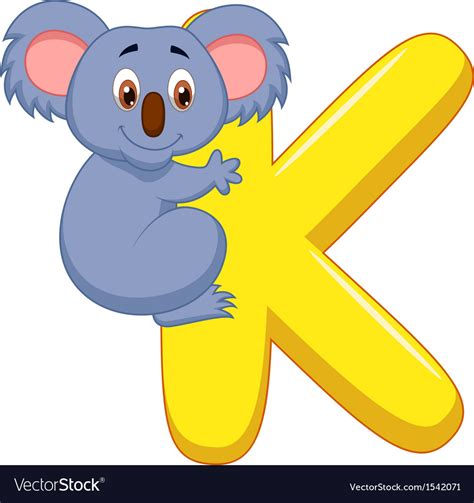 Alphabet K With Koala Cartoon Royalty Free Vector Image