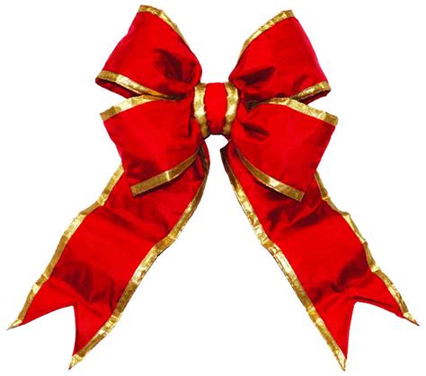 Red Structural Bow With Gold Trim Commercial Christmas Supply