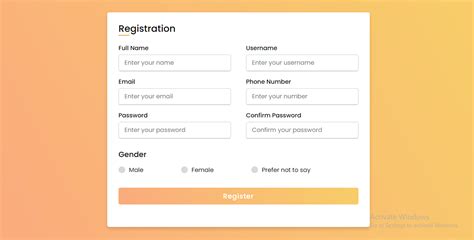 Html Registration Form Template With Source Code Fantacydesigns