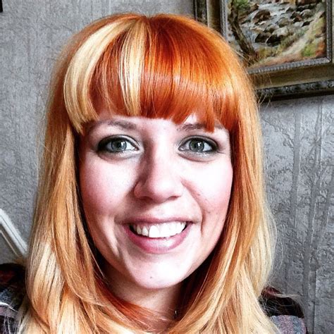 Fabulous Ginger Hair With Split Blonde Fringe Blonde Fringe Ginger Hair Hair Makeup