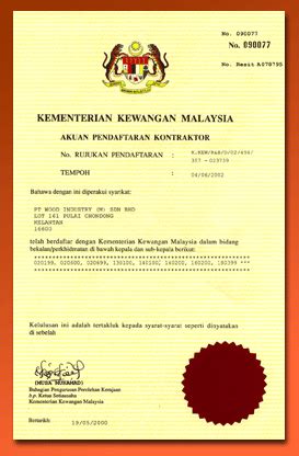 Ministry of finance, malaysia contact information. PT Wood Industry - License Details