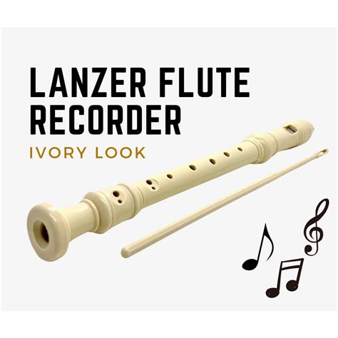 Lanzer High Quality Flute Recorder Musical Instruments For Kids Ivory