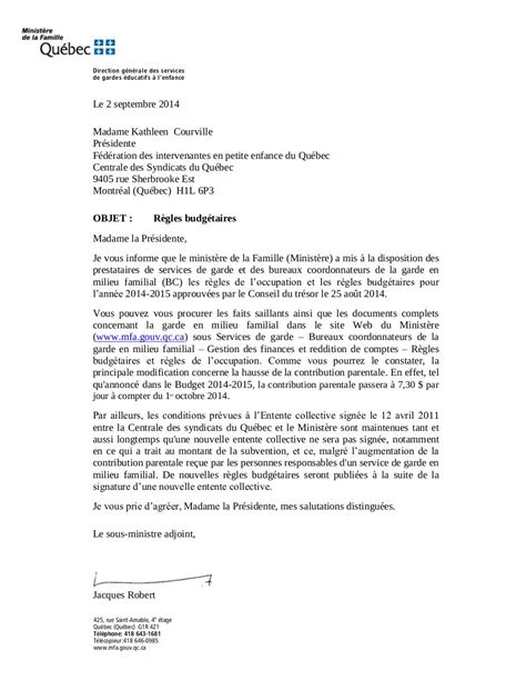 Lettre Reponse Mf Regles Bud Sept 2014 Par Division Des Communications