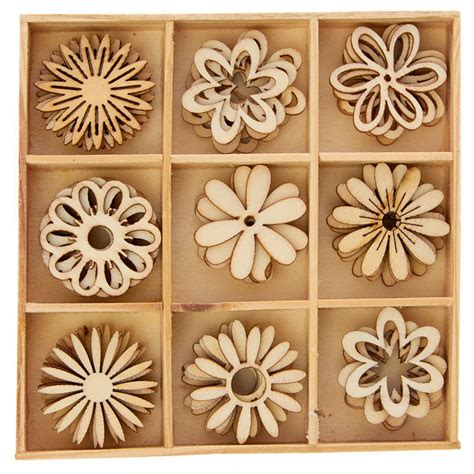 Unfinished Wood Laser Cut Flower Cutouts Wood Cutouts Unfinished