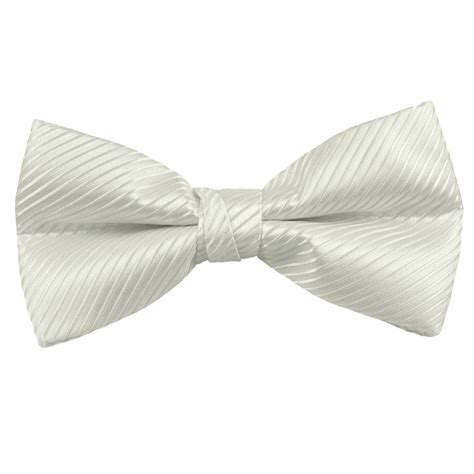 Plain White Self Striped Bow Tie From Ties Planet Uk