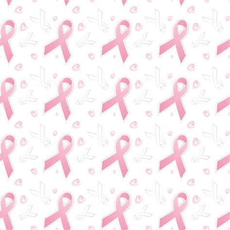 premium vector pink ribbon seamless pattern vector to support woman breast cancer awareness