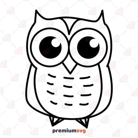 Simple Owl Svg Owl Drawing Vector Files Premiumsvg