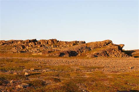 Summer Landscape Of Rocky Tundra At Sunset Stock Image Image Of