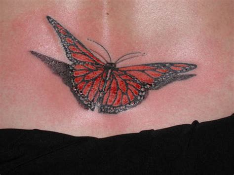 A 3d Butterfly Tattoo That Uses Shadows To Create The Illusion That The