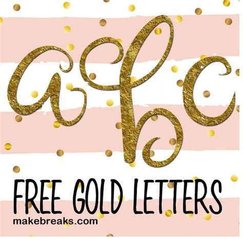 Gold Foil Style Free Printable Letters Lower Case Script Make