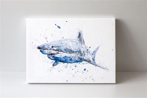 Shark Canvas Print Of My Original Abstract Shark Painting Shark No1