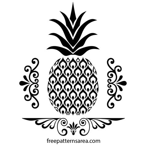 Free Pineapple Stencil Vector Art Design Freepatternsarea