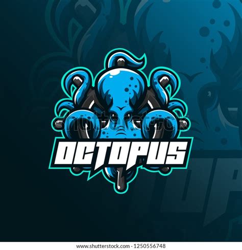 Octopus Sport Mascot Logo Design Illustration Stock Vector Royalty