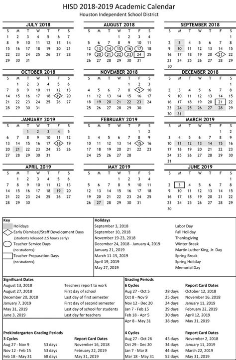 Hisd Academic Calendar 2021 22 Printable Template Calendar