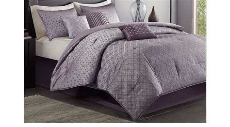 They allow you to add your own design and style to your bedroom. Elyse Purple 7 Pc Queen Comforter Set