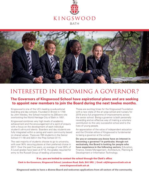 Isc Job Vacancy Kingswood School Governor Multiple Positions
