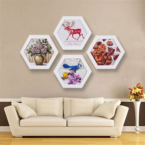 Fashion Hexagon Photo Frame Wedding Picture Frame Wall Mounted Home