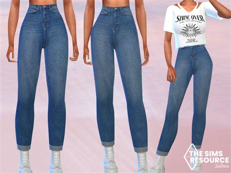 Sims 4 High Ankle Mom Jeans By Saliwa At Tsr The Sims Game