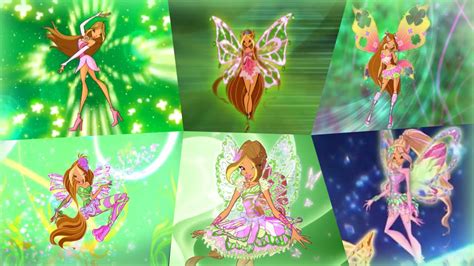 Winx Club Flora All Full Transformations Up To Tynix Hd Youtube