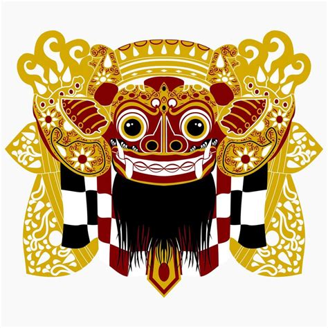 Editable Balinese Barong Vector Illustration In Flat Style For