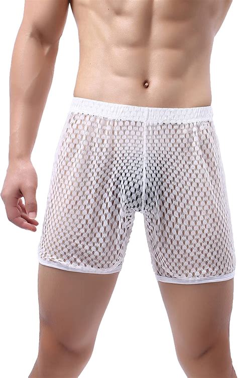 Buy Mens See Through Shorts Mesh Loose Shorts Lounge Underwear Cover