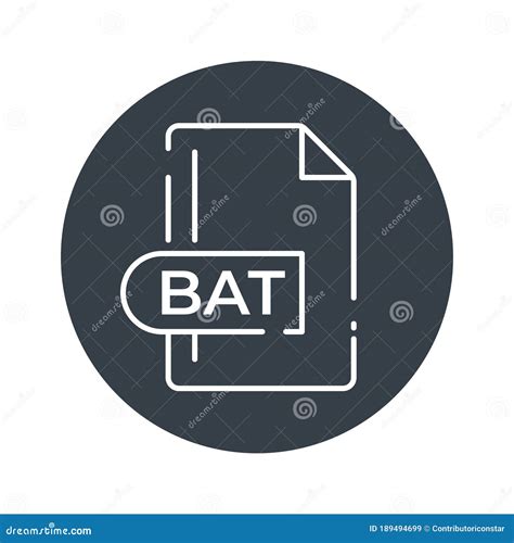Bat File Format Icon Batch File Format Extension Filled Icon Stock