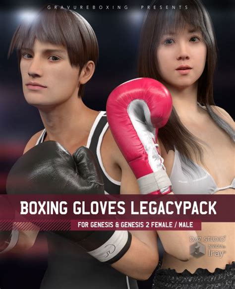 Boxing Gloves Legacypack For Genesis 1 And Genesis 2 Female And Male Accessories For Poser And