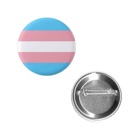 transgender classic trans pride flag pin 1 5” round circle shape metal button pin