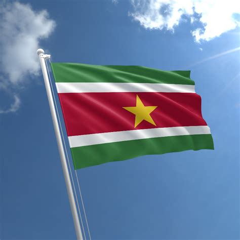 The flag of suriname is formed by five horizontal bands of green (top, double width), white, red (quadruple the flag was adopted on november 25, 1975, upon the independence of suriname. Suriname Flag | Buy Flag of Suriname | The Flag Shop