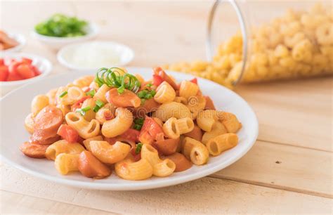 Macaroni With Sausage Stock Image Image Of Tomato Cuisine 94286193