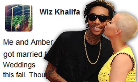 wiz khalifa and amber rose reveal that they legally wed and say formal wedding will be this