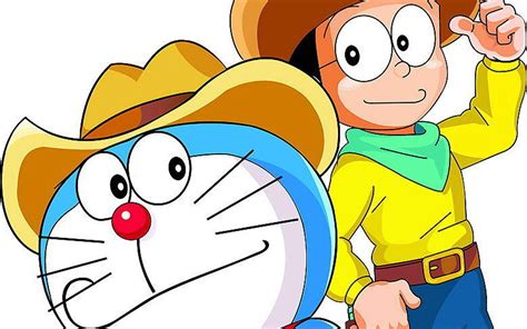 Download Doraemon And Nobita Cowboy Outfits Wallpaper