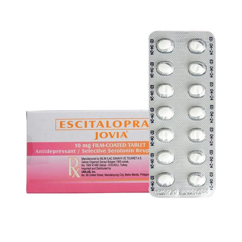 Jovia Escitalopram Oxalate 10mg 1 Film Coated Tablet Prescription