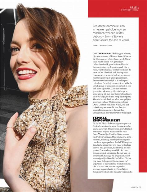 Emma Stone Grazia Magazine Netherlands February 2019 Issue Celebmafia