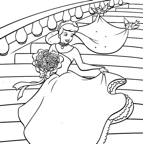 Cinderella Wedding Coloring Page Free Printable Coloring Pages