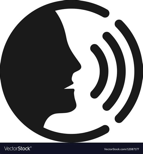 Voice Command Control With Sound Waves Icon Vector Image Aff