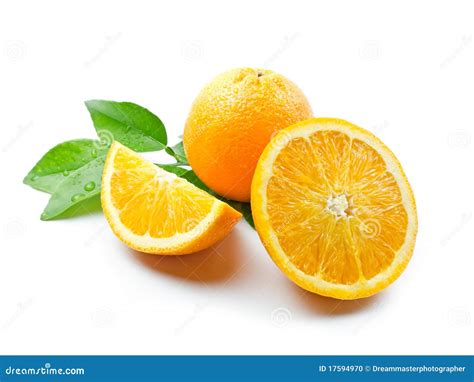 Orange Fruit With Leaves Stock Photo Image Of Beautiful 17594970