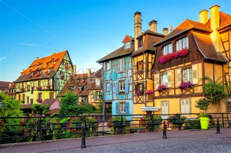Colorful Timber Houses In Colmar Old Town Alsace France Globephotos Royalty Free Stock Images