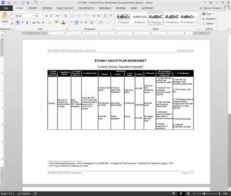 Haccp Food Safety Plan Template Fresh Of Haccp Plan Template Worksheet Template Weekly