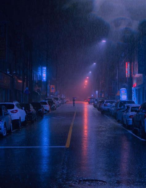 A Rainy Street In Cheongju South Korea Awesome Night Photography