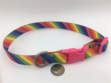 Rainbow Dog Collar Available In Sizes Xxs To Xl With A Pretty Etsy